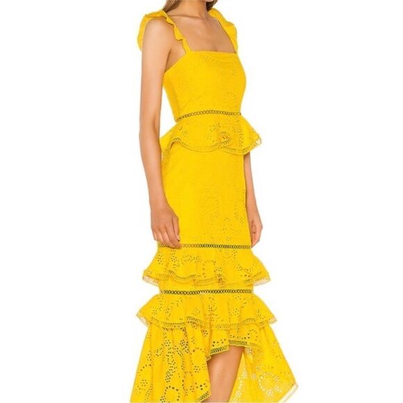 X by NBD Haze Midi Dress in Beeswax Yellow - Picture 1 of 5